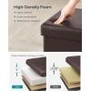 imageSONGMICS MAZIE Collection  43 Inches Folding Storage Ottoman Bench Ottoman with Storage Foot Rest Stool Load 660 lb for Living Room Synthetic Leather Brown ULSF703Brown