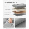 imageSONGMICS Mazie Collection  Small Folding Storage Ottoman Foot Rest Stool 122 x 161 x 122 Inches 286 lb Load Capacity for Living Room Bedroom Home Office Dorm Dark Gray ULSF102G01Light Gray
