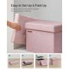 imageSONGMICS Mazie Collection  Small Folding Storage Ottoman Foot Rest Stool 122 x 161 x 122 Inches 286 lb Load Capacity for Living Room Bedroom Home Office Dorm Dark Gray ULSF102G01Jelly Pink