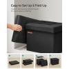 imageSONGMICS Mazie Collection  Small Folding Storage Ottoman Foot Rest Stool 122 x 161 x 122 Inches 286 lb Load Capacity for Living Room Bedroom Home Office Dorm Dark Gray ULSF102G01Ink Black