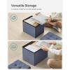 imageSONGMICS Mazie Collection  Small Folding Storage Ottoman Foot Rest Stool 122 x 161 x 122 Inches 286 lb Load Capacity for Living Room Bedroom Home Office Dorm Dark Gray ULSF102G01Light Denim Blue