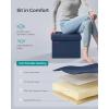 imageSONGMICS Mazie Collection  Small Folding Storage Ottoman Foot Rest Stool 122 x 161 x 122 Inches 286 lb Load Capacity for Living Room Bedroom Home Office Dorm Dark Gray ULSF102G01Midnight Blue