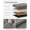 imageSONGMICS Mazie Collection  Small Folding Storage Ottoman Foot Rest Stool 122 x 161 x 122 Inches 286 lb Load Capacity for Living Room Bedroom Home Office Dorm Dark Gray ULSF102G01Dark Gray