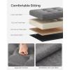 imageSONGMICS Mazie Collection  Small Folding Storage Ottoman Foot Rest Stool 122 x 161 x 122 Inches 286 lb Load Capacity for Living Room Bedroom Home Office Dorm Dark Gray ULSF102G01Dark Gray