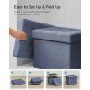 imageSONGMICS Mazie Collection  Small Folding Storage Ottoman Foot Rest Stool 122 x 161 x 122 Inches 286 lb Load Capacity for Living Room Bedroom Home Office Dorm Dark Gray ULSF102G01Light Denim Blue