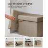 imageSONGMICS Mazie Collection  Small Folding Storage Ottoman Foot Rest Stool 122 x 161 x 122 Inches 286 lb Load Capacity for Living Room Bedroom Home Office Dorm Dark Gray ULSF102G01Light Taupe