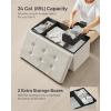 imageSONGMICS Mazie Collection  Storage Ottoman Bench Foldable Foot Rest 15 x 43 x 15 Inches End of Bed Bench Storage Chest Load 660 lb Living Room Bedroom Entryway Jelly Pink ULSF277R01Cream White