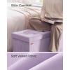 imageSONGMICS Mazie Collection  Storage Ottoman Bench Foldable Foot Rest 15 x 43 x 15 Inches End of Bed Bench Storage Chest Load 660 lb Living Room Bedroom Entryway Jelly Pink ULSF277R01Light Lilac