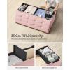 imageSONGMICS Mazie Collection  Storage Ottoman Bench Foldable Foot Rest 15 x 43 x 15 Inches End of Bed Bench Storage Chest Load 660 lb Living Room Bedroom Entryway Jelly Pink ULSF277R01Jelly Pink