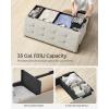 imageSONGMICS Mazie Collection  Storage Ottoman Bench Foldable Foot Rest 15 x 43 x 15 Inches End of Bed Bench Storage Chest Load 660 lb Living Room Bedroom Entryway Jelly Pink ULSF277R01Cream White