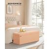 imageSONGMICS Mazie Collection  Storage Ottoman Bench Foldable Foot Rest 15 x 43 x 15 Inches End of Bed Bench Storage Chest Load 660 lb Living Room Bedroom Entryway Jelly Pink ULSF277R01Apricot