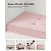 imageSONGMICS Mazie Collection  Storage Ottoman Bench Foldable Foot Rest 15 x 43 x 15 Inches End of Bed Bench Storage Chest Load 660 lb Living Room Bedroom Entryway Jelly Pink ULSF277R01Jelly Pink