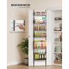 imageSONGMICS OvertheDoor Pantry Organizer 6Tier Pantry Organizers and Storage Spice Rack 6 Adjustable Baskets Fits Door Height 773834 Inches Holds 88 lb Wall Mounted Ink Black UKCS047B01Ink Black