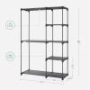 imageSONGMICS Portable Closet Freestanding Closet Organizer Clothes Rack with Shelves Hanging Rods Storage Organizer for Cloakroom Bedroom 441 x 169 x 65 Inches Black URYG24BKGrey