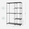 imageSONGMICS Portable Closet Freestanding Closet Organizer Clothes Rack with Shelves Hanging Rods Storage Organizer for Cloakroom Bedroom 441 x 169 x 65 Inches Black URYG24BKGrey