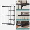 imageSONGMICS Portable Closet Freestanding Closet Organizer Clothes Rack with Shelves Hanging Rods Storage Organizer for Cloakroom Bedroom 441 x 169 x 65 Inches Black URYG24BKGrey