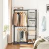 imageSONGMICS Portable Closet Freestanding Closet Organizer Clothes Rack with Shelves Hanging Rods Storage Organizer for Cloakroom Bedroom 441 x 169 x 65 Inches Black URYG24BKGrey