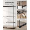 imageSONGMICS Portable Closet Freestanding Closet Organizer Clothes Rack with Shelves Hanging Rods Storage Organizer for Cloakroom Bedroom 717 x 169 x 717 Inches Black URYG037B02Brown