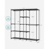 imageSONGMICS Portable Closet Freestanding Closet Organizer Clothes Rack with Shelves Hanging Rods Storage Organizer for Cloakroom Bedroom 717 x 169 x 717 Inches Black URYG037B02Black