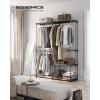 imageSONGMICS Portable Closet Freestanding Closet Organizer Clothes Rack with Shelves Hanging Rods Storage Organizer for Cloakroom Bedroom 717 x 169 x 717 Inches Black URYG037B02Brown