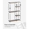 imageSONGMICS Portable Closet Freestanding Closet Organizer Clothes Rack with Shelves Hanging Rods Storage Organizer for Cloakroom Bedroom 717 x 169 x 717 Inches Black URYG037B02Brown