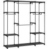 imageSONGMICS Portable Closet Freestanding Closet Organizer Clothes Rack with Shelves Hanging Rods Storage Organizer for Cloakroom Bedroom 717 x 169 x 717 Inches Black URYG037B02Black