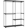 imageSONGMICS Portable Closet Freestanding Closet Organizer Clothes Rack with Shelves Hanging Rods Storage Organizer for Cloakroom Bedroom 717 x 169 x 717 Inches Black URYG037B02Black