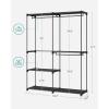 imageSONGMICS Portable Closet Freestanding Closet Organizer Clothes Rack with Shelves Hanging Rods Storage Organizer for Cloakroom Bedroom 717 x 169 x 717 Inches Black URYG037B02Black