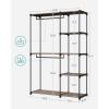 imageSONGMICS Portable Closet Freestanding Closet Organizer Clothes Rack with Shelves Hanging Rods Storage Organizer for Cloakroom Bedroom 717 x 169 x 717 Inches Black URYG037B02Brown