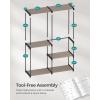 imageSONGMICS Portable Closet Freestanding Closet Organizer Clothes Rack with Shelves Hanging Rods Storage Organizer for Cloakroom Bedroom 717 x 169 x 717 Inches Black URYG037B02Brown