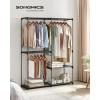 imageSONGMICS Portable Closet Freestanding Closet Organizer Clothes Rack with Shelves Hanging Rods Storage Organizer for Cloakroom Bedroom 717 x 169 x 717 Inches Black URYG037B02Black