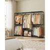 imageSONGMICS Portable Closet Freestanding Closet Organizer Clothes Rack with Shelves Hanging Rods Storage Organizer for Cloakroom Bedroom 717 x 169 x 717 Inches Black URYG037B02Black