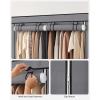 imageSONGMICS Portable Closet Wardrobe with Shoe Rack and Cover Closet Storage Organizer 2 Hanging Rods Shelves and 4 Side Pockets 50 x 177 x 693 Inches Spacious for Bedroom Black URYG008B02Grey