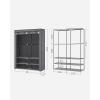 imageSONGMICS Portable Closet Wardrobe with Shoe Rack and Cover Closet Storage Organizer 2 Hanging Rods Shelves and 4 Side Pockets 50 x 177 x 693 Inches Spacious for Bedroom Black URYG008B02Grey