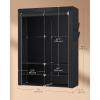 imageSONGMICS Portable Closet Wardrobe with Shoe Rack and Cover Closet Storage Organizer 2 Hanging Rods Shelves and 4 Side Pockets 50 x 177 x 693 Inches Spacious for Bedroom Black URYG008B02Black