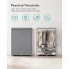 imageSONGMICS Portable Closet Wardrobe with Shoe Rack and Cover Closet Storage Organizer 2 Hanging Rods Shelves and 4 Side Pockets 50 x 177 x 693 Inches Spacious for Bedroom Black URYG008B02Grey