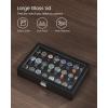 imageSONGMICS RONNE Collection  9Slot Watch Box Vertical Watch Display Case with Glass Windows Adjustable Watch Holders Woven Embossed PU Leather Floating Effect Gift Idea Ink Black UJWB026B01Ink Black  Ink Black