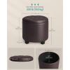 imageSONGMICS Round Ottoman Ottoman with Storage 177 Dia x 175 H Inches Foot Rest with Legs Load up to 330 lb for Living Room Bedroom Dark Gray ULOM011G01Chestnut Brown