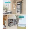 imageSONGMICS Set of 2 Hanging Closet Organizers 6Tier Fabric Storage Shelf Separable Closet Hanging Shelf with Side Pockets Foldable Metal Hooks and Bamboo Inserts Dove Gray URCH008G01Dove Gray