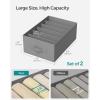 imageSONGMICS Set of 2 Large Size Wardrobe Clothes Organizers 6Compartment Foldable Drawer Organizers with Handles 165 x 118 x 67 Inches for Pants Sweaters Jeans Dove Gray URUS009G02Dove Gray
