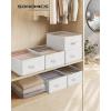 imageSONGMICS Set of 2 Large Size Wardrobe Clothes Organizers 6Compartment Foldable Drawer Organizers with Handles 165 x 118 x 67 Inches for Pants Sweaters Jeans Dove Gray URUS009G02Cloud White