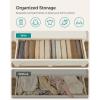 imageSONGMICS Set of 2 Large Size Wardrobe Clothes Organizers 6Compartment Foldable Drawer Organizers with Handles 165 x 118 x 67 Inches for Pants Sweaters Jeans Dove Gray URUS009G02Sand Beige