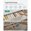imageSONGMICS Set of 2 Large Size Wardrobe Clothes Organizers 6Compartment Foldable Drawer Organizers with Handles 165 x 118 x 67 Inches for Pants Sweaters Jeans Dove Gray URUS009G02Dove Gray