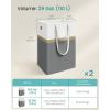 imageSONGMICS Set of 2 Laundry Basket 110 L Foldable Laundry Hamper Clothes Hamper Bag with Short and Long Handles Easy to Transport and Clean Freestanding for Bedroom Bathroom Slate Gray ULCB210G01Slate Gray