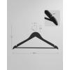 imageSONGMICS Set of 20 Wooden Hangers with Rubber Coating NonSlip Coat Hangers with Shoulder Grooves Pants Bar 360 Swivel Hook for Jackets Shirts Black UCRW011B02Black