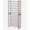 imageSONGMICS Shoe Rack 12Tier Shoe Organizer Metal Rack for Garage Set of 2 6Tier Stackable Shelf with Adjustable Flat or Angled Shelves Holds 4860 Pairs Bronze ULMR12ABronze