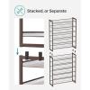 imageSONGMICS Shoe Rack 12Tier Shoe Organizer Metal Rack for Garage Set of 2 6Tier Stackable Shelf with Adjustable Flat or Angled Shelves Holds 4860 Pairs Bronze ULMR12ABronze