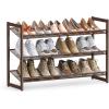 imageSONGMICS Shoe Rack 5Tier Shoe Organizer Metal Shoe Storage for Garage Stackable Shoe Shelf with Adjustable Flat or Angled Shelves 2025 Pairs Bronze ULMR05ABronze
