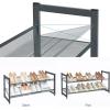 imageSONGMICS Shoe Rack 5Tier Shoe Organizer Metal Shoe Storage for Garage Stackable Shoe Shelf with Adjustable Flat or Angled Shelves 2025 Pairs Bronze ULMR05ACharcoal Gray