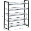 imageSONGMICS Shoe Rack 5Tier Shoe Organizer Metal Shoe Storage for Garage Stackable Shoe Shelf with Adjustable Flat or Angled Shelves 2025 Pairs Bronze ULMR05ACharcoal Gray